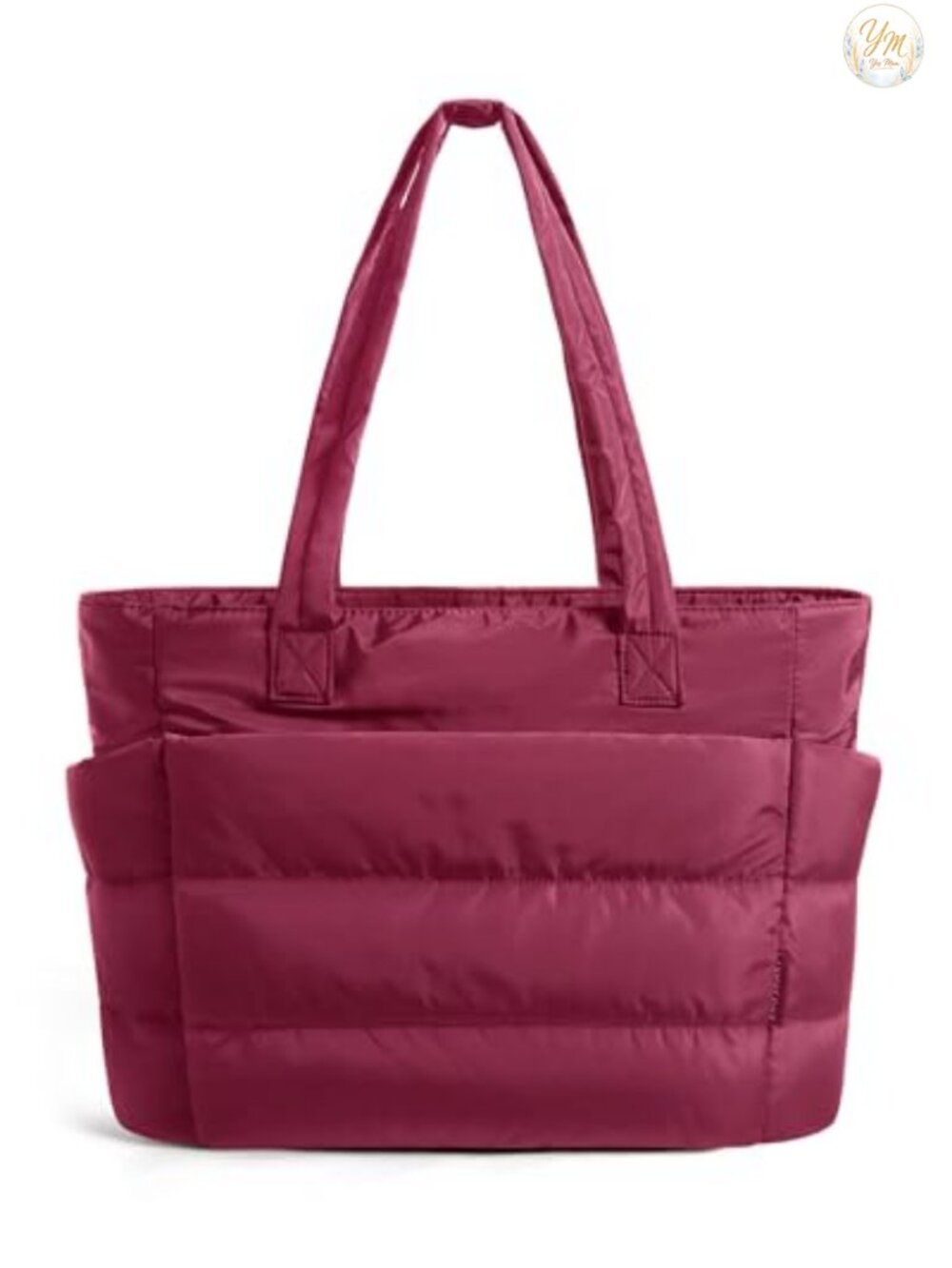 BAGSMART Puffy Tote Handbag for Women, Lightweight Quilted Work Laptop Bag,